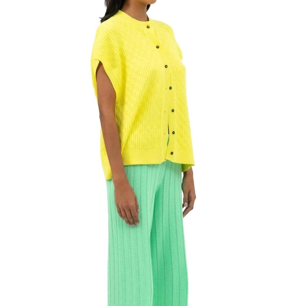 NEW MR MITTENS buttoned vest in blazing yellow